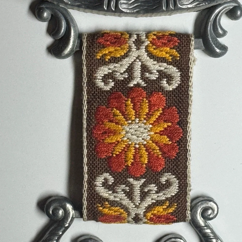 Vintage Decorative Wall Hanging Scenic Town Cityscape Embroidered Ribbon Germany